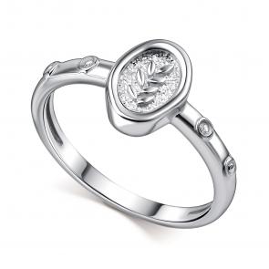 Серебряное кольцо АЛЬКОР с бриллиантом 01-4621/000Б-00 фото
