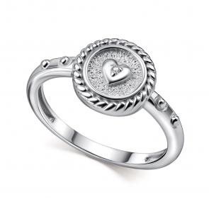 Серебряное кольцо АЛЬКОР с фианитом 01-4627/00КЦ-00 фото