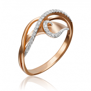 Золотое кольцо Platina с фианитом 01-4662-00-401-1110-23 фото