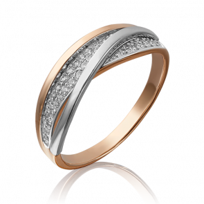 Кольцо из комбинированного золота Platina с фианитом 01-4665-00-401-1111-24 фото