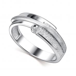 Серебряное кольцо АЛЬКОР с бриллиантом 01-4693/000Б-00 фото