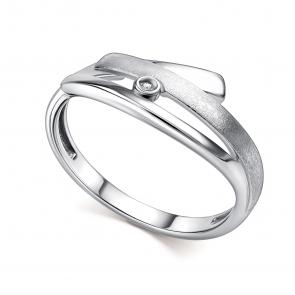Серебряное кольцо АЛЬКОР с бриллиантом 01-4694/000Б-00 фото