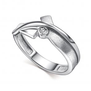 Серебряное кольцо АЛЬКОР с бриллиантом 01-4695/000Б-00 фото