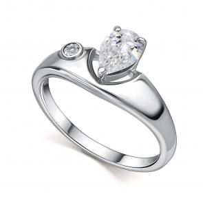 Серебряное кольцо АЛЬКОР с бриллиантом и горным хрусталём 01-4699/БРГХ-00 фото