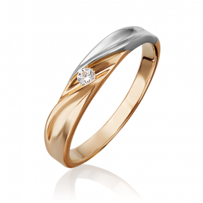 Кольцо из комбинированного золота Platina с фианитом 01-4702-00-501-1111-38 фото