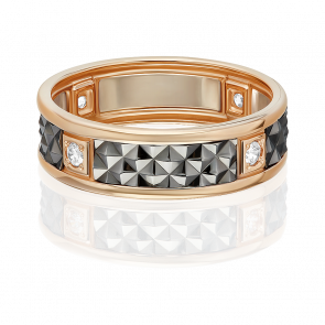 Кольцо из комбинированного золота Platina с фианитом 01-4711-00-401-1111-22 фото