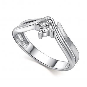 Серебряное кольцо АЛЬКОР с бриллиантом 01-4711/000Б-00 фото
