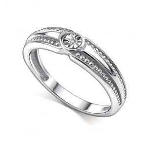 Серебряное кольцо АЛЬКОР с бриллиантом 01-4712/000Б-00 фото