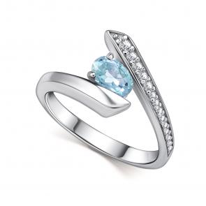Серебряное кольцо АЛЬКОР с топазом и фианитом 01-4723/00ТБ-00 фото