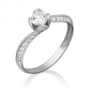 Кольцо из белого золота Platina с фианитом 01-4725-00-501-1120-38 фото