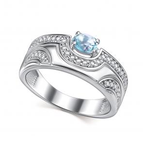 Серебряное кольцо АЛЬКОР с топазом и фианитом 01-4726/00ТБ-00 фото