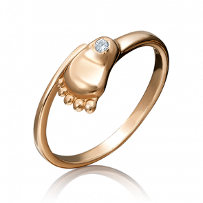 Золотое кольцо Пяточка Platina с фианитом 01-4727-00-401-1110-03 фото