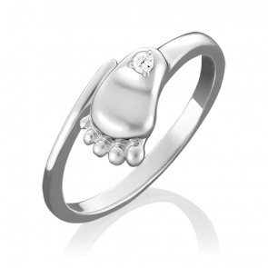 Кольцо из белого золота Пяточка Platina с фианитом 01-4727-00-401-1120-03 фото