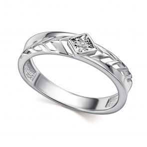 Серебряное кольцо АЛЬКОР с бриллиантом 01-4729/000Б-00 фото
