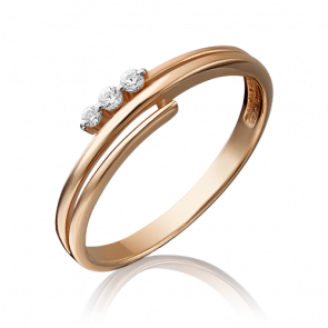 Золотое кольцо Platina с фианитом 01-4733-00-501-1110-38 фото