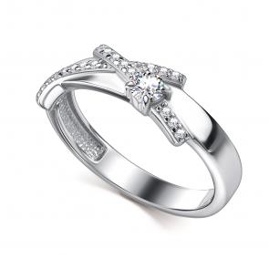 Серебряное кольцо АЛЬКОР с фианитом 01-4735/00КЦ-00 фото