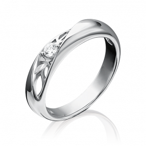 Кольцо из белого золота Platina с фианитом 01-4737-00-501-1120-38 фото