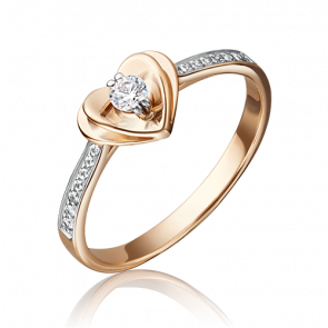 Кольцо из комбинированного золота Platina с фианитом 01-4745-00-501-1111-38 фото