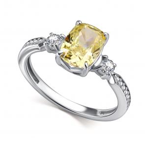 Серебряное кольцо АЛЬКОР с бриллианитом и фианитом 01-4762/0БТ6-00 фото