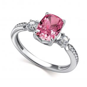 Серебряное кольцо АЛЬКОР с бриллианитом и фианитом 01-4762/БТ51-00 фото