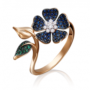 Золотое кольцо Platina с фианитом 01-4769-00-404-1110-33 фото