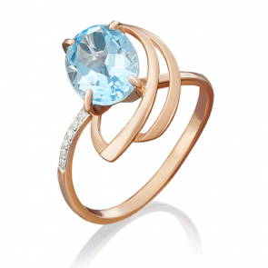 Золотое кольцо Platina с топазом и фианитом 01-4779-00-207-1110-46 фото