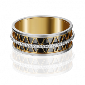 Обручальное кольцо из комбинированного золота Platina с фианитом 01-4789-00-401-1121-50 фото