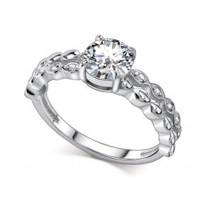 Серебряное кольцо АЛЬКОР с фианитом 01-4800/00КЦ-00 фото