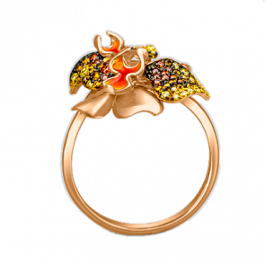 Золотое кольцо Platina с фианитом и эмалью 01-4807-00-404-1110-53 фото