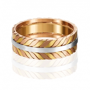 Обручальное кольцо из комбинированного золота Platina 01-4812-00-000-1140-54 фото