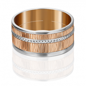 Обручальное кольцо из комбинированного золота Platina 01-4818-00-000-1111-54 фото