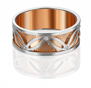 Обручальное кольцо из комбинированного золота Platina с фианитом 01-4819-00-401-1111-54 фото