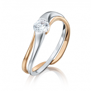 Кольцо из комбинированного золота Platina с фианитом 01-4832-00-501-1111-38 фото