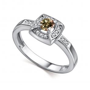 Серебряное кольцо АЛЬКОР с фианитом и султанитом 01-4855/00СТ-00 фото