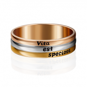 Кольцо из комбинированного золота Platina с эмалью 01-4856-00-000-1140-39 фото