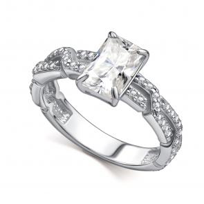 Серебряное кольцо АЛЬКОР с фианитом и горным хрусталём 01-4856/00ГХ-00 фото