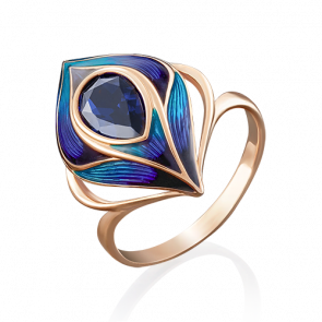 Золотое кольцо Platina с фианитом и эмалью 01-4869-00-404-1110-25 фото