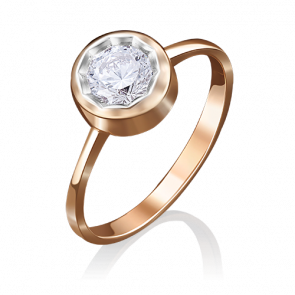 Золотое кольцо Platina с фианитом 01-4874-00-501-1110-38 фото