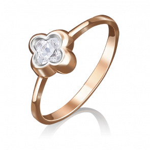 Золотое кольцо Platina с фианитом 01-4875-00-501-1110-38 фото