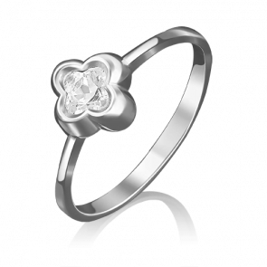 Кольцо из белого золота Platina с фианитом 01-4875-00-501-1120-38 фото