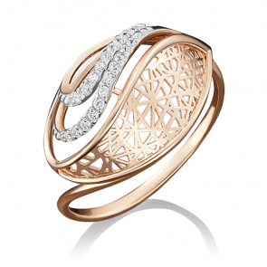 Золотое кольцо Platina с фианитом 01-4889-00-401-1110-65 фото