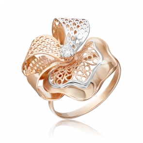 Золотое кольцо Platina с фианитом 01-4890-00-401-1110-48 фото