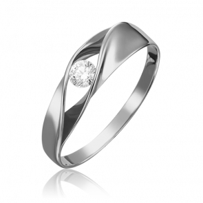 Кольцо из белого золота Platina с фианитом 01-4891-00-501-1120-38 фото