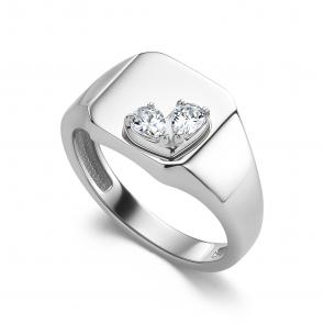 Серебряное кольцо АЛЬКОР с фианитом 01-4894/00КЦ-00 фото