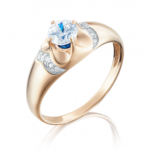 Золотое кольцо Platina с фианитом 01-4897-00-504-1110-38 фото