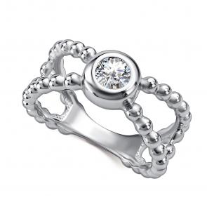 Серебряное кольцо АЛЬКОР с фианитом 01-4905/00КЦ-00 фото