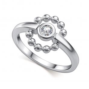 Серебряное кольцо АЛЬКОР с фианитом 01-4908/00СВ-00 фото