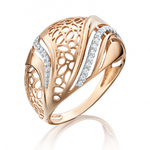 Золотое кольцо Platina с фианитом 01-4911-00-401-1110-65 фото