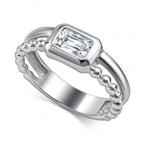 Серебряное кольцо АЛЬКОР с фианитом 01-4913/00КЦ-00 фото