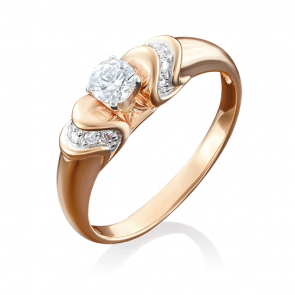 Кольцо из комбинированного золота Platina с фианитом 01-4930-00-501-1111-38 фото